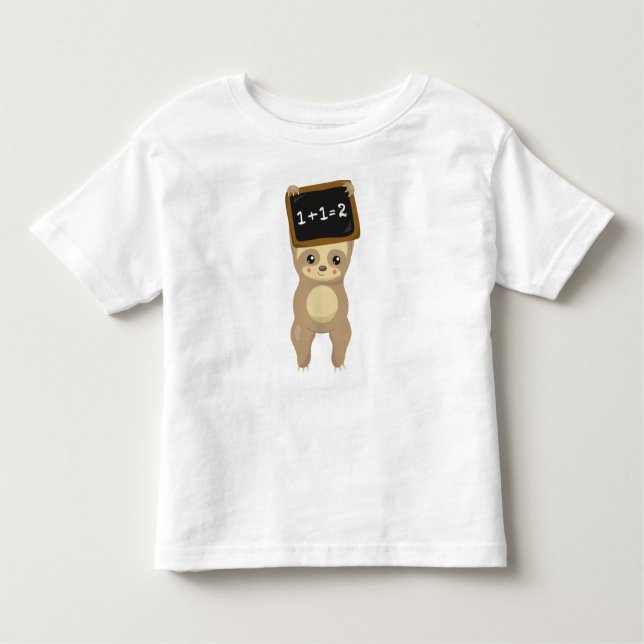 School Sloth, Niedlich Sloth, Baby Sloth, School B Kleinkind T-shirt (Vorderseite)