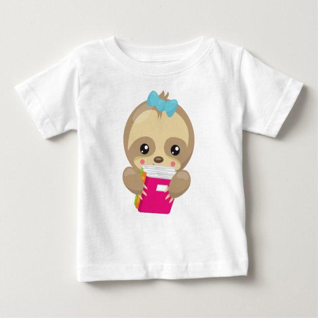 School Sloth, Niedlich Sloth, Baby Sloth, School B T-shirt (Vorderseite)