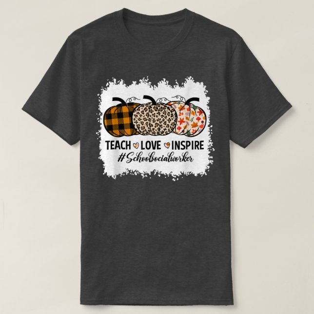 School Social Worker Back To School Pumpkin Fall T T-Shirt (Design vorne)