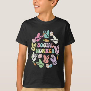 School Social Worker Bunny Funny Funny Oaster Hopp T-Shirt