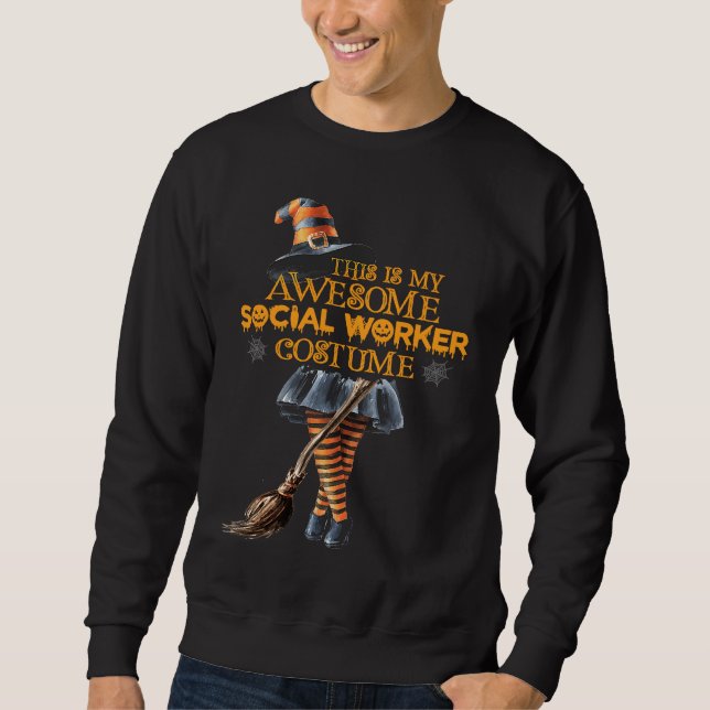 School Social Worker Costume Wichy Halloween Socia Sweatshirt (Vorderseite)