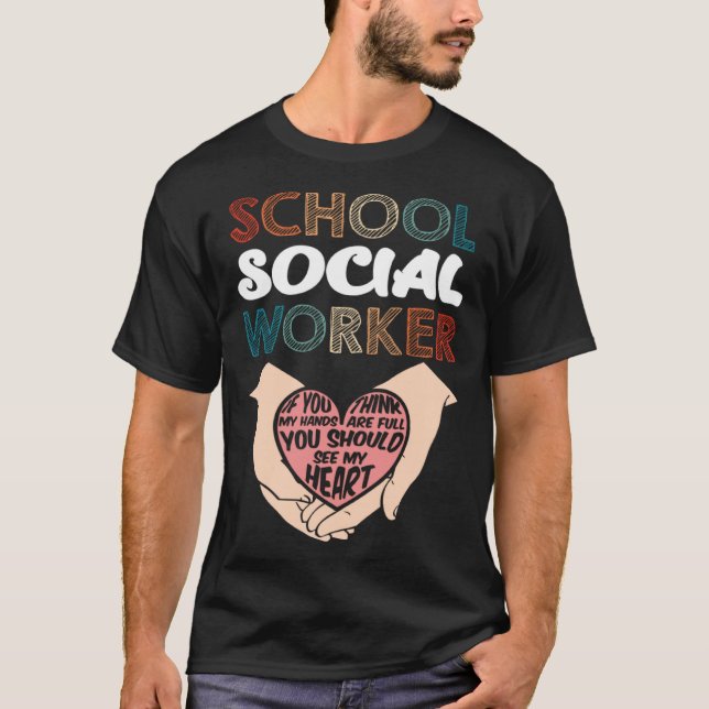 School Social Worker Social Worker School T-Shirt (Vorderseite)