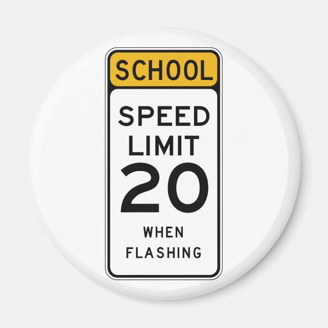 School Speed Limit 20 Street Sign Magnet (Vorne)