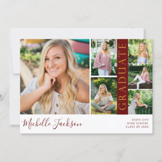 School Spirit 6 Foto Abschluss Maroon G Announ Einladung