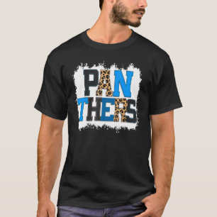 School Spirit Mascot Panthers Leopard Print Teache T-Shirt