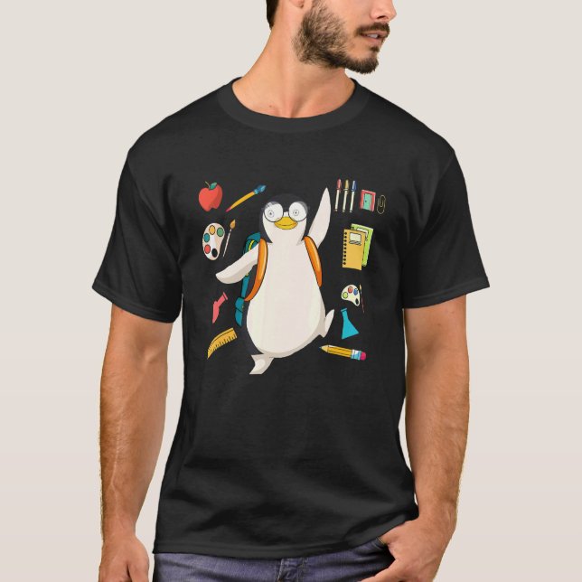 School Student Zoo Animal Bird  Antarctica Penguin T-Shirt (Vorderseite)