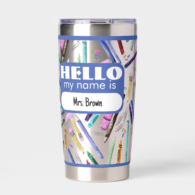 School supplies pattern thermobecher (Vorderseite)