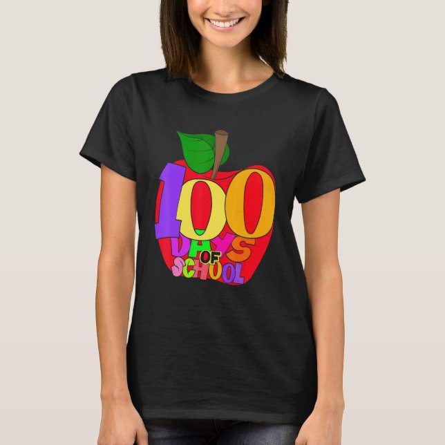 School Teacher Student Girls Boys Gift 100 Days Of T-Shirt (Vorderseite)