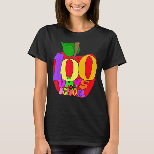 School Teacher Student Girls Boys Gift 100 Days Of T-Shirt (Vorderseite)