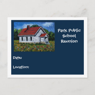 SCHOOL WIEDERSEHEN POSTCARD EINLADUNGSPOSTKARTE