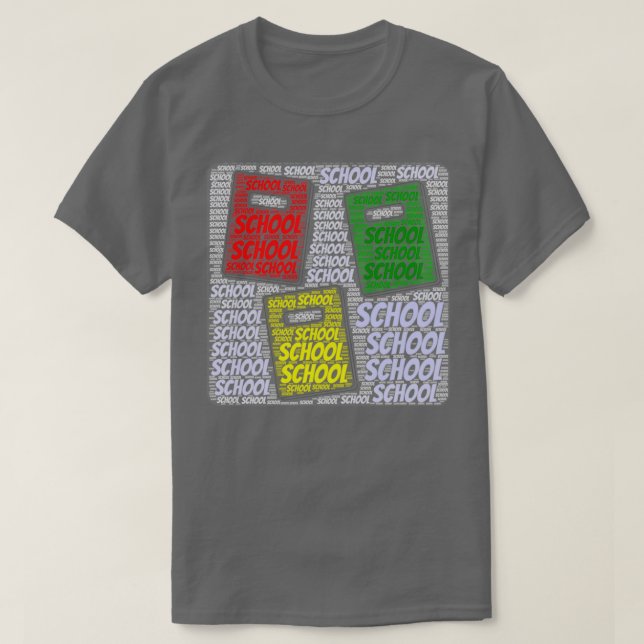 School Word Cloud T-Shirt (Design vorne)