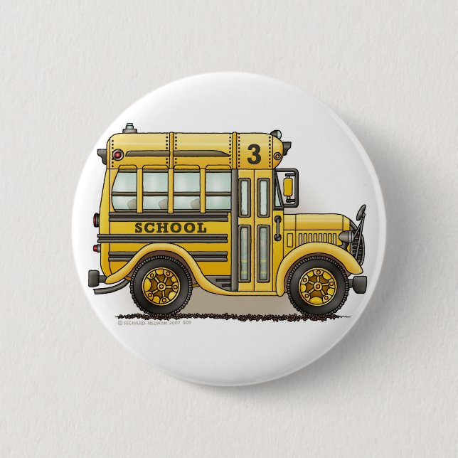Schoolbus Buttone Button (Vorderseite)