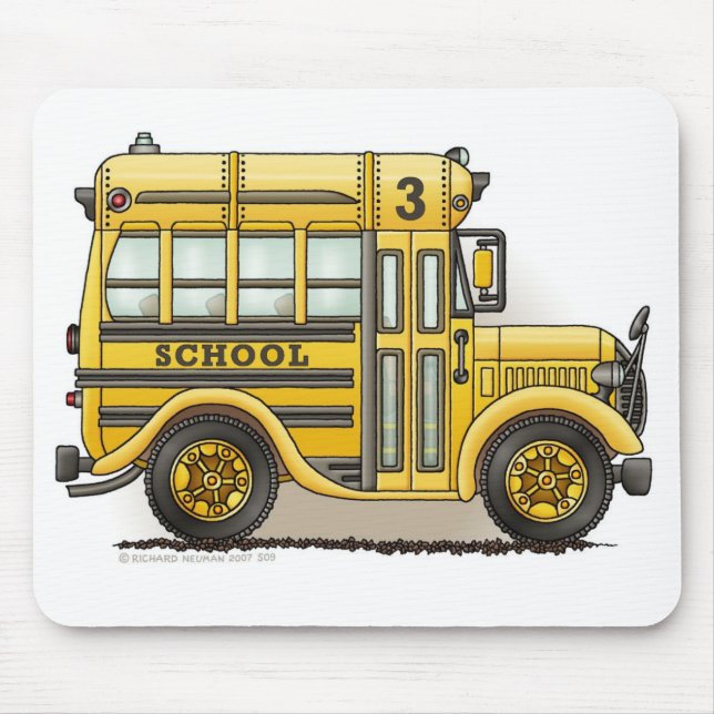 Schoolbus Mausunterlage Mousepad (Vorne)