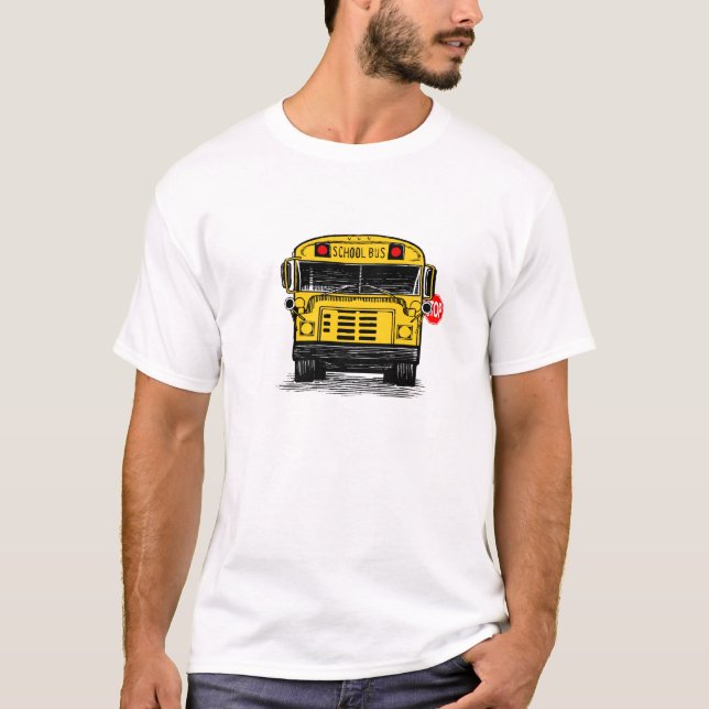 schoolbuswithstopsignteeshirt T-Shirt (Vorderseite)