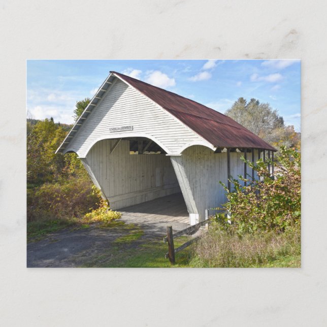 Schoolhouse Covered Bridge, Vermont Postkarte (Vorderseite)