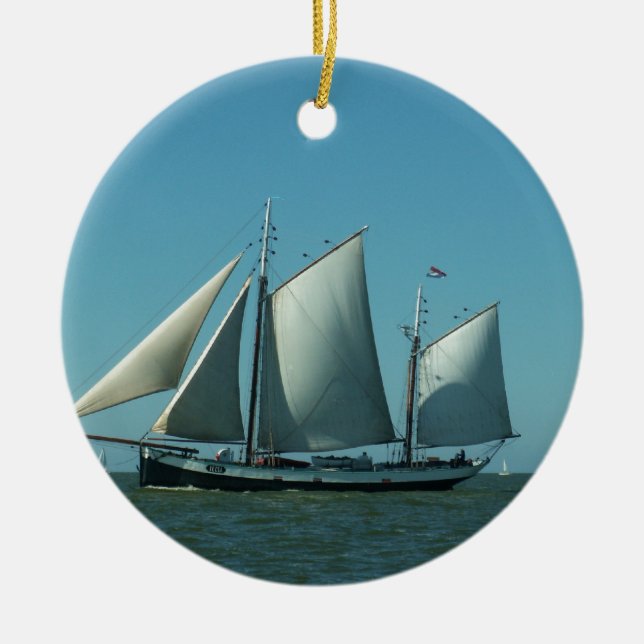 Schooner in Meer Keramik Ornament (Vorne)