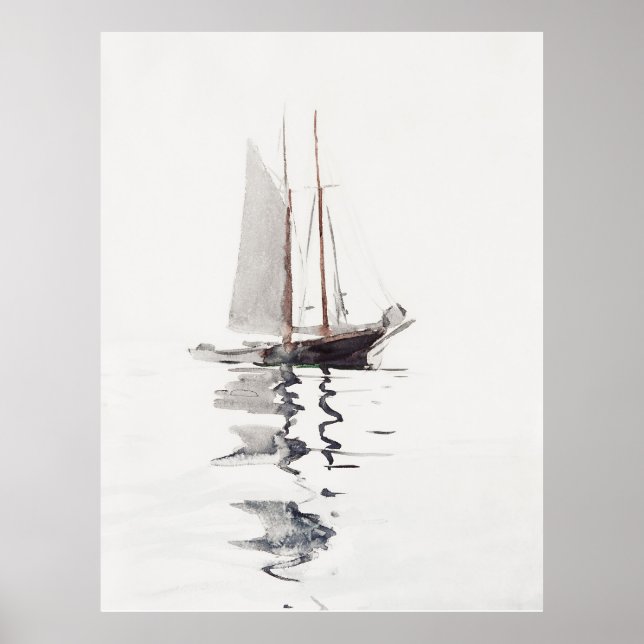 Schooner mit zwei Masten mit Dory (1894) Poster (Vorne)