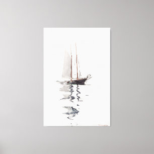 Schöoner mit zwei Masten mit Dory von Winslow Home Leinwanddruck