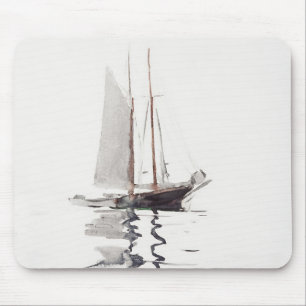 Schöoner mit zwei Masten mit Dory von Winslow Home Mousepad