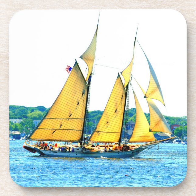 Schooner segelt nautischen Untersetzer (Vorderseite)