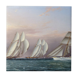 Schooners Dreadnought und Columbia 1870 Fliese