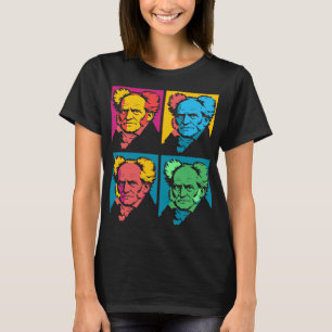 Schopenhauer Pop-Art-Porträtblock T-Shirt