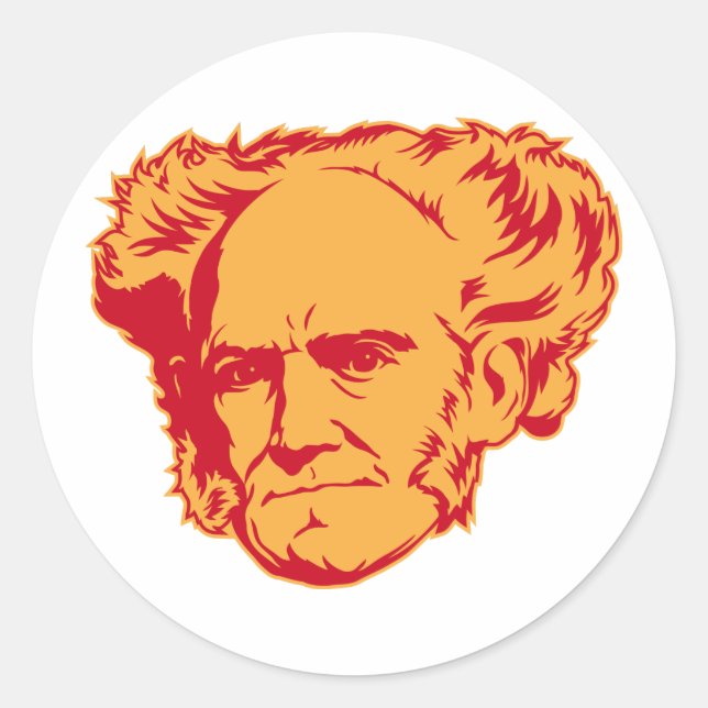 Schopenhauer Portrait Sticker (Vorderseite)