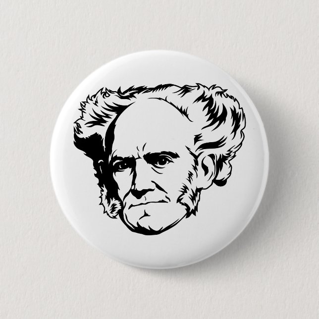Schopenhauer Porträt-Knopf Button (Vorderseite)