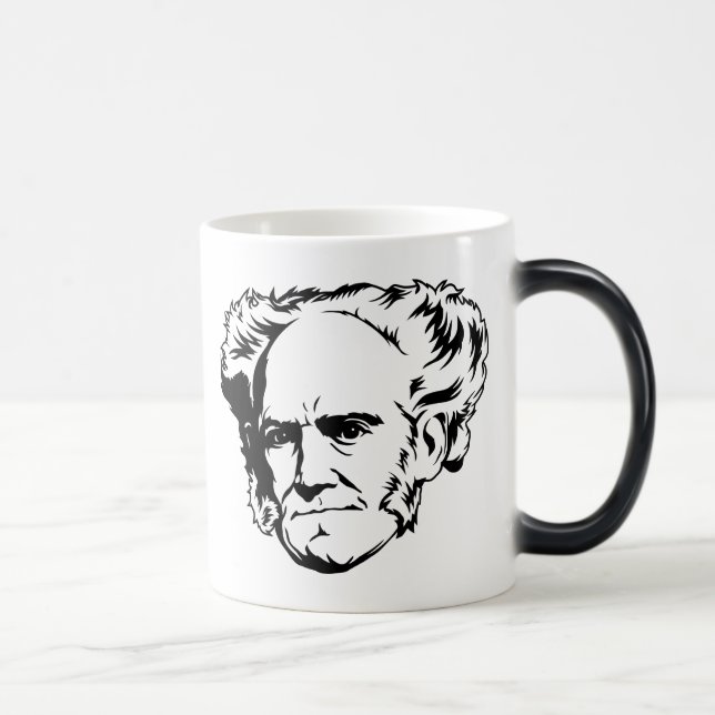 Schopenhauer Porträt-Tasse Verwandlungstasse (Rechts)