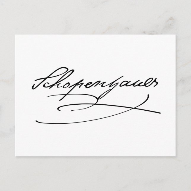 Schopenhauer-Signatur Postkarte (Vorderseite)