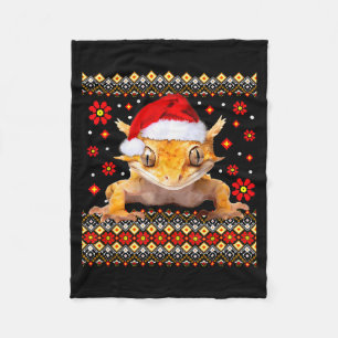 Schopfengecko hässlicher Weihnachtspullover Fleecedecke