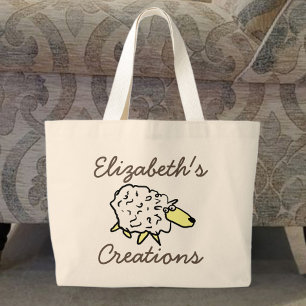 Schöpferische Kreationen Schaf Cartoon Stricktasch Jumbo Stoffbeutel