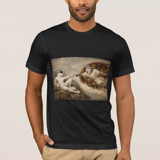 Schöpfung des Fell-Adams T-Shirt (Vorderseite)
