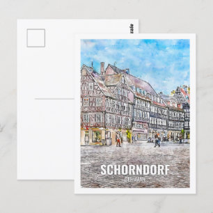 Schorndorf Deutschland Berühmter Reiseort Wasserfa Postkarte