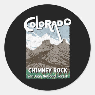 Schornstein Fels colorado san juan Rocky Mountains Runder Aufkleber