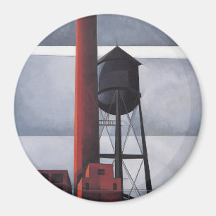 Schornstein und Wasserturm (von Charles Demuth) Magnet