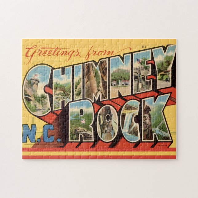 Schornsteinfelsen NC Postkarte Puzzle (Horizontal)