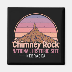 Schornsteinfelsen Nebraska Vintage-Druck – Retro Magnet