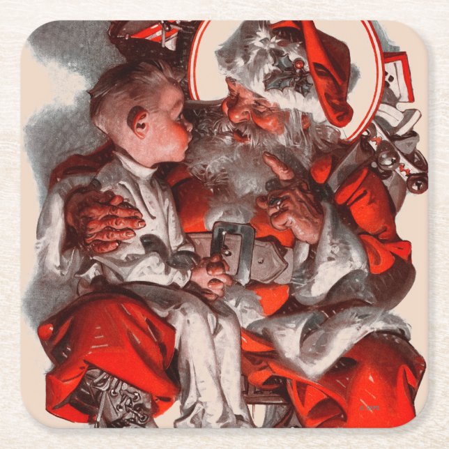 Schoß des Weihnachtsmanns Rechteckiger Pappuntersetzer (Vorderseite)