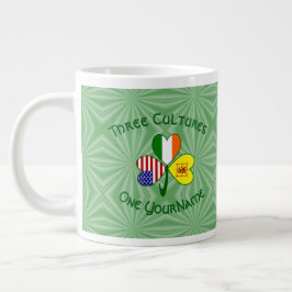 Schotte Lion Irish USA Flags Kleeblatt Personalisi Jumbo-Tasse