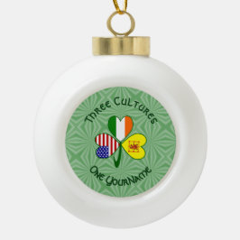 Schotte Lion Irish USA Flags Kleeblatt Personalisi Keramik Kugel-Ornament