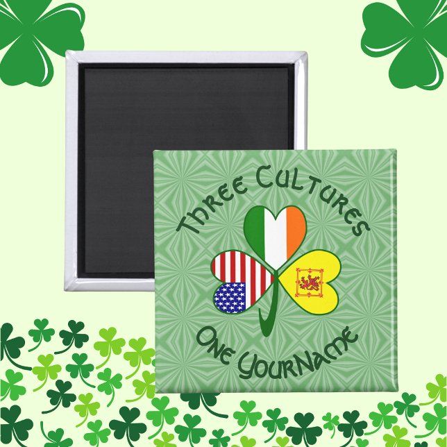 Schotte Lion Irish USA Flags Kleeblatt Personalisi Magnet (Von Creator hochgeladen)