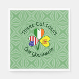 Schotte Lion Irish USA Flags Kleeblatt Personalisi Serviette