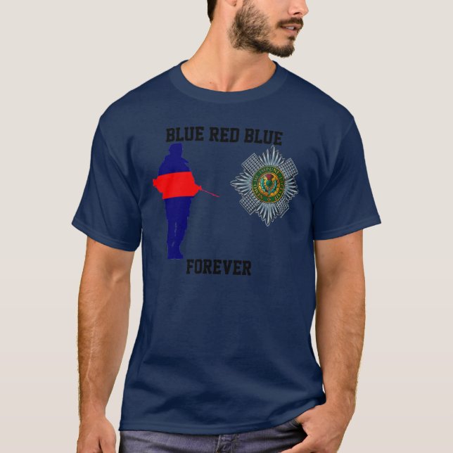 Schotte-Schutz-blaues Rot-Blau-für immer T - Shirt (Vorderseite)