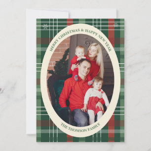 Schotten-Weihnachtsfamilienfoto-Festtag-Grün-Tarta Feiertagskarte