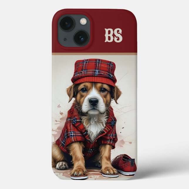 Schottenhund in Kilo und Kappe Case-Mate iPhone Hülle (Rückseite)