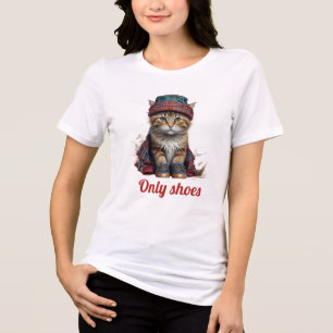 Schottenkatze in Tarnung - nur Schuhe Tri-Blend Shirt
