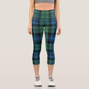 Schottenmuster Clan Campbell Grün Blau Tartan Capri Leggings