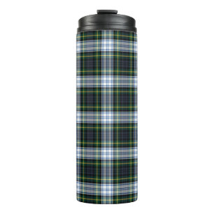 Schottenmuster Clan Gordon Weiß Grüner Karo Tartan Thermosbecher