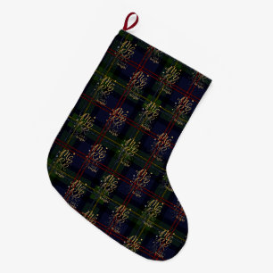 Schottenmuster Frohe und strahlende Weihnachtsfeie Großer Weihnachtsstrumpf